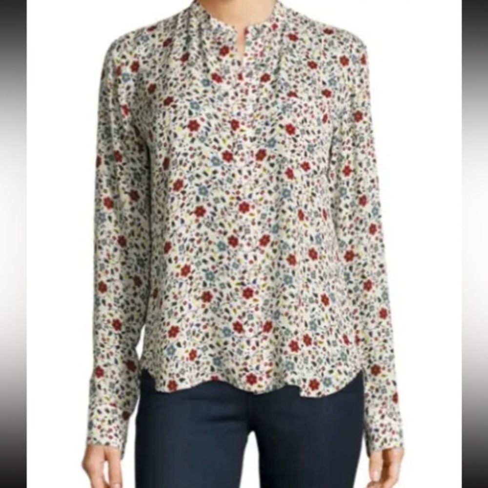 A.L.C. Ivory Floral Button-Down Blouse